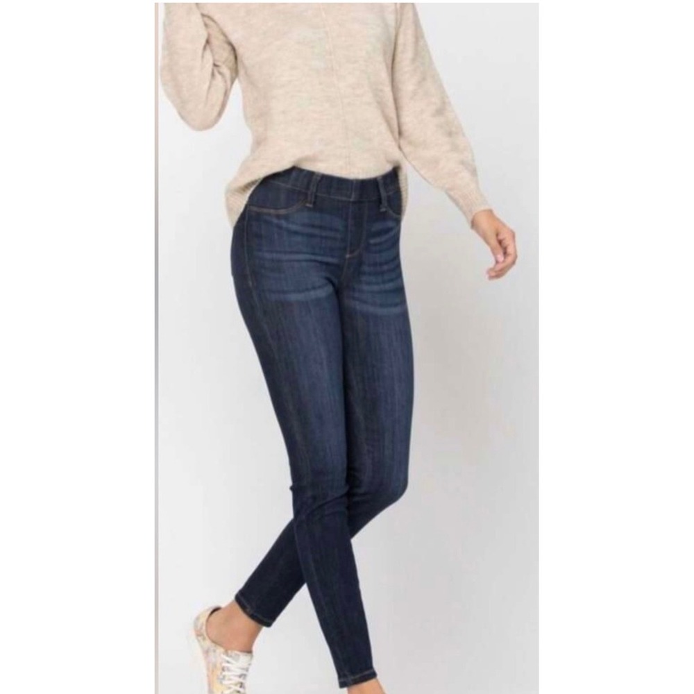 Judy Blue Dark Wash Skinny Fit Pull On Denim Leggings JB8846 Size 15/32 Jeans